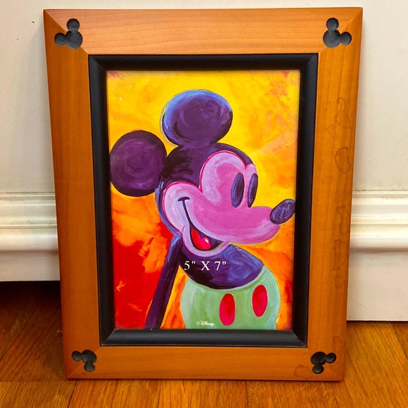 Disney Accents New Disneyland Beveled Cherry Wood Picture Frame